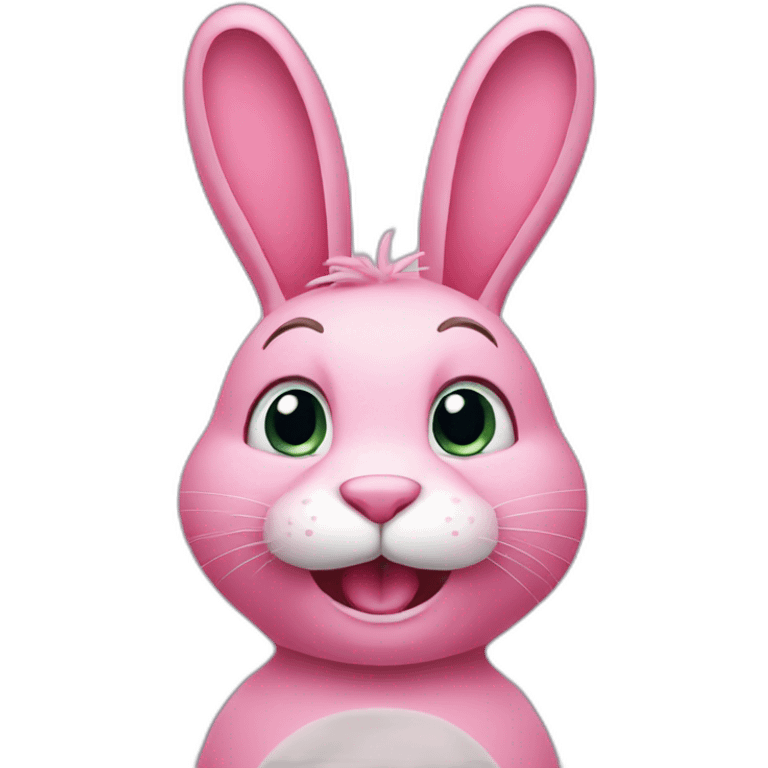 Pink rabbit winking emoji