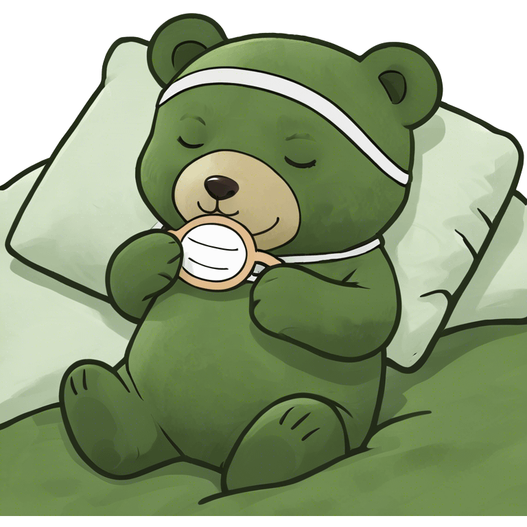 bear baby sleeping on bed emoji