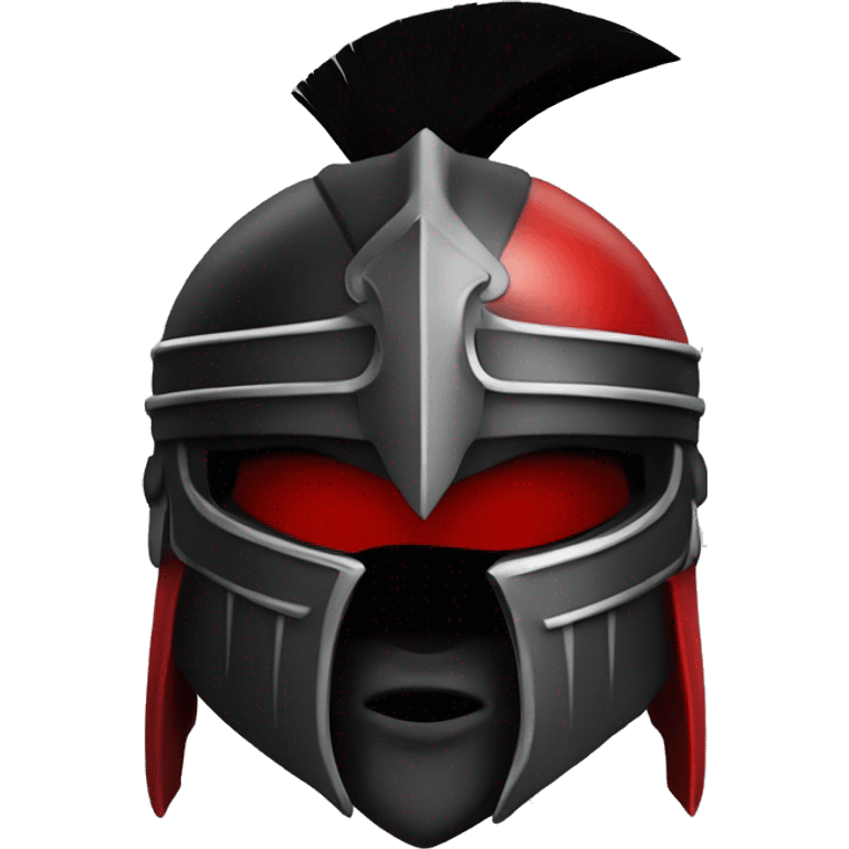 Fantasy spartan warrior male wearing detailed black armor with a red plumed helmet
 emoji