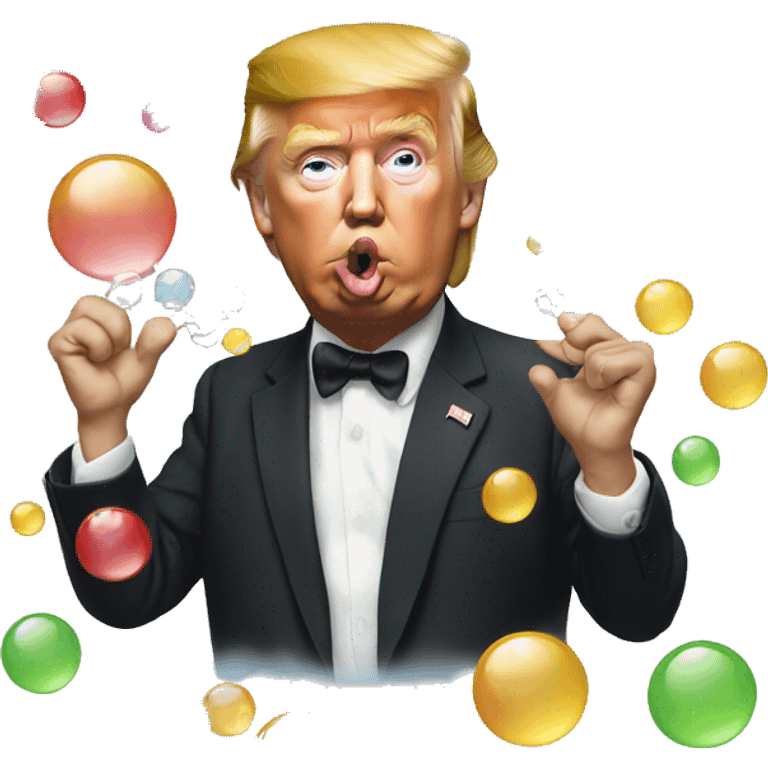 trump blowing bubbles  emoji