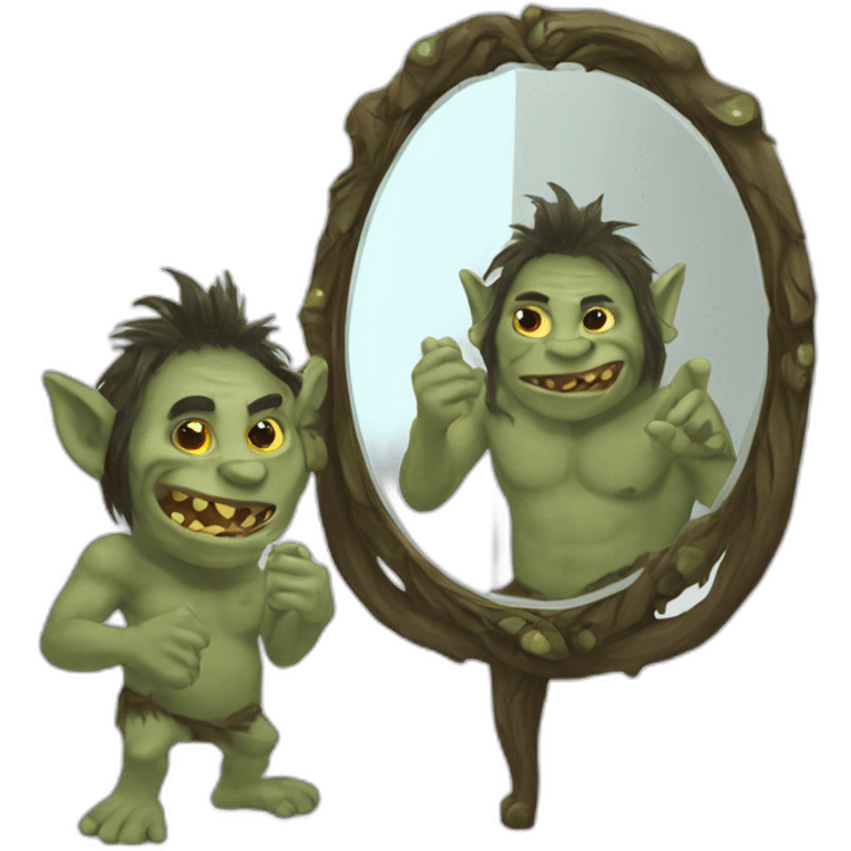 the troll and his mirror emoji