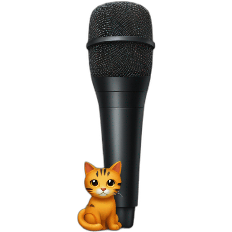 Microphone with Black and orange cat emoji