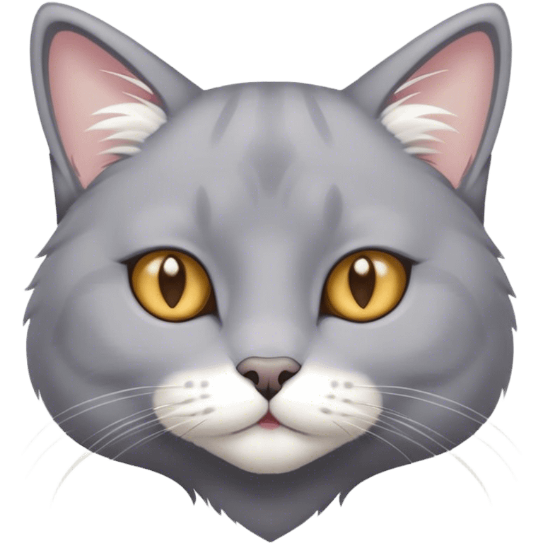 Grey cat with white paws emoji