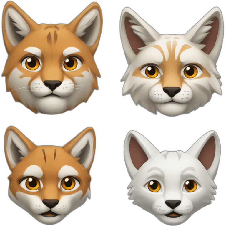 Lynx et renard emoji