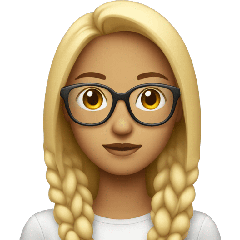 young woman wear the glassed. apple style emoji emoji