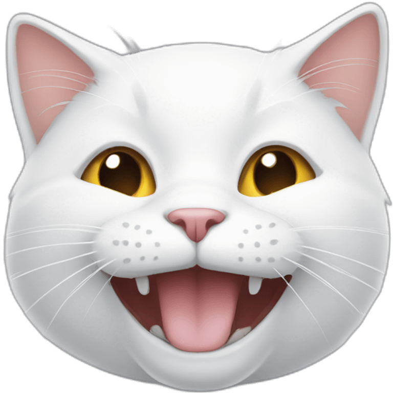 White cat smile  emoji