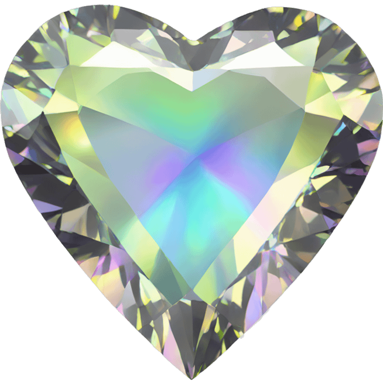 Heart shaped 56-carat iridescent diamond emoji