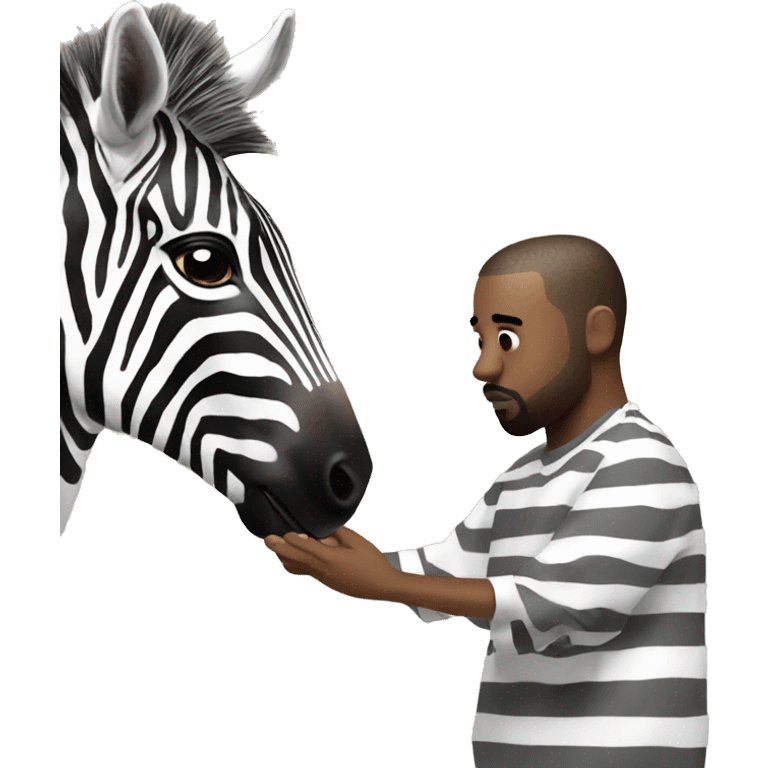 Kanye West petting a zebra emoji