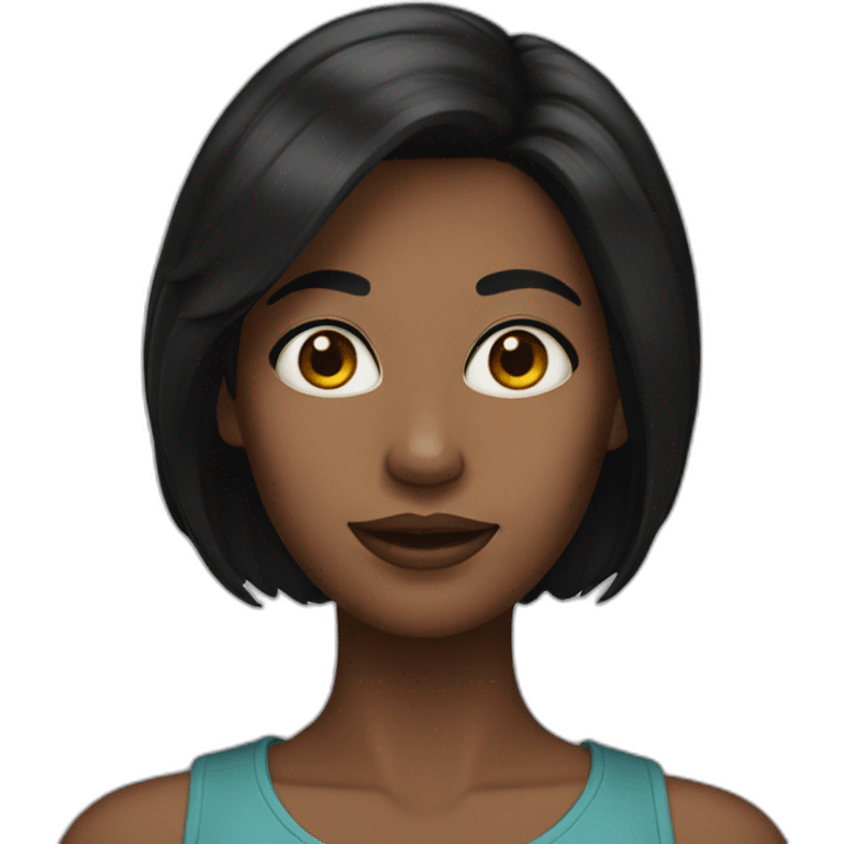 black haired woman emoji