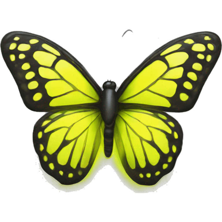 Neon yellow butterfly emoji