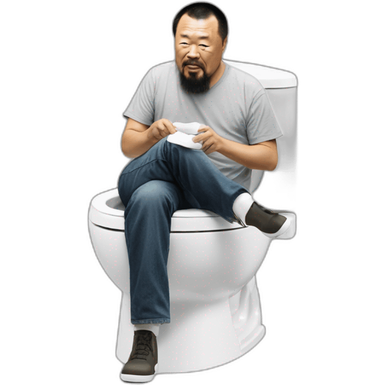 Ai Wei Wei on the toilet emoji