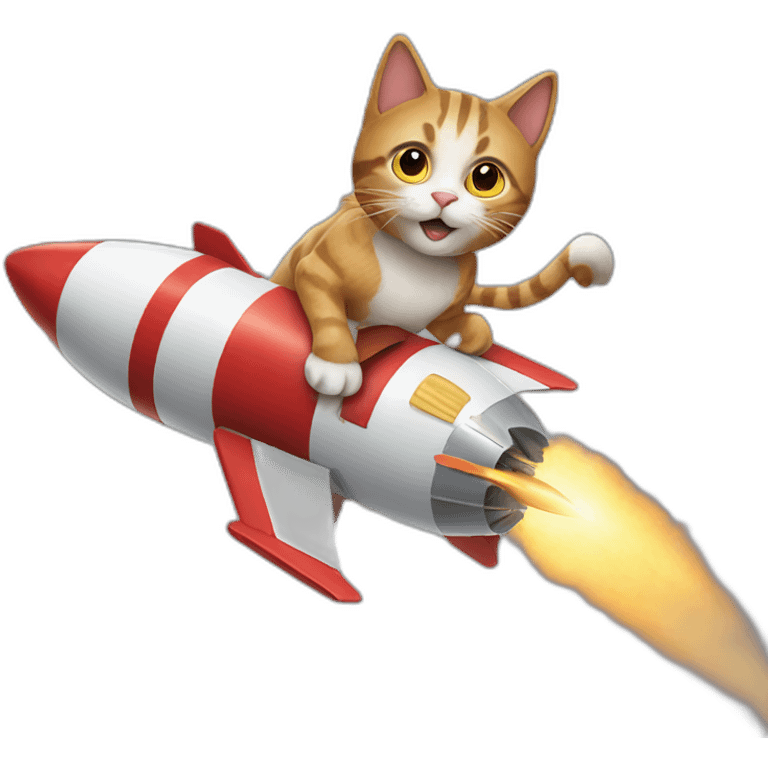 Cat riding rocket emoji