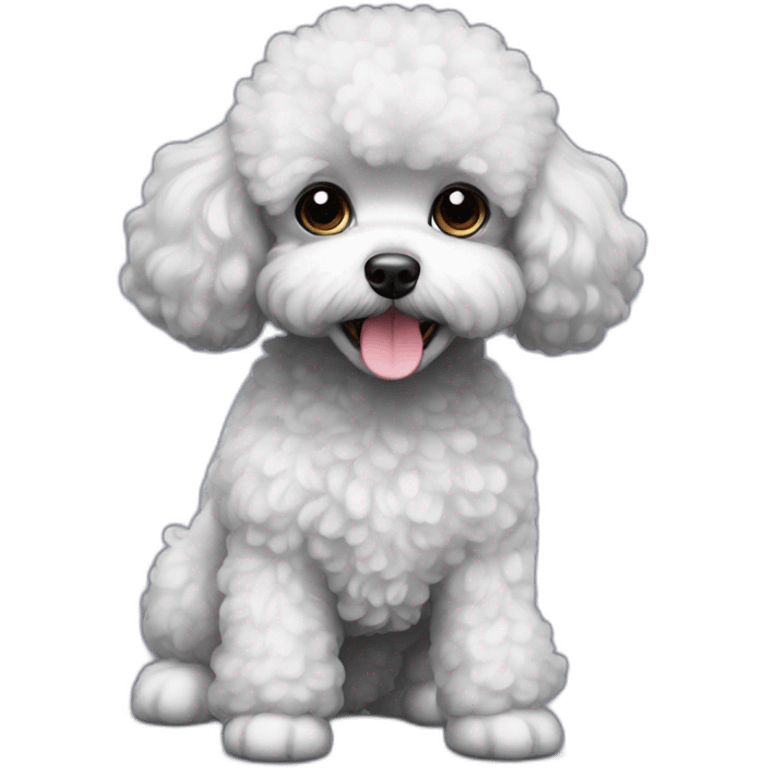 black toy poodle dog small girl fluffy emoji