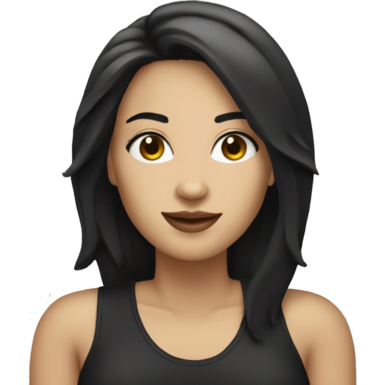 Music producer white woman with black hair emoji