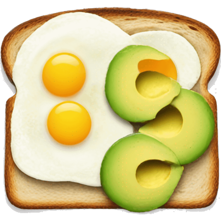 Toast with avocado and eggs emoji