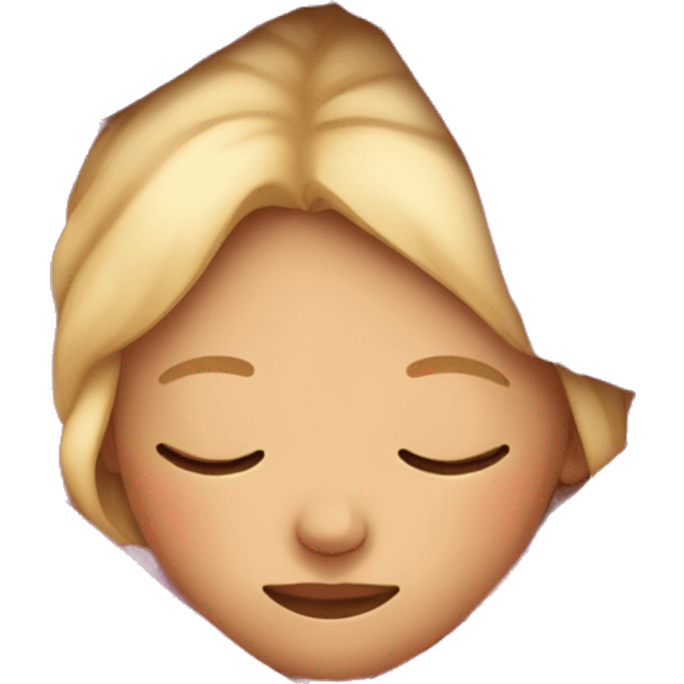 Blonde sleeping in pink blanket emoji