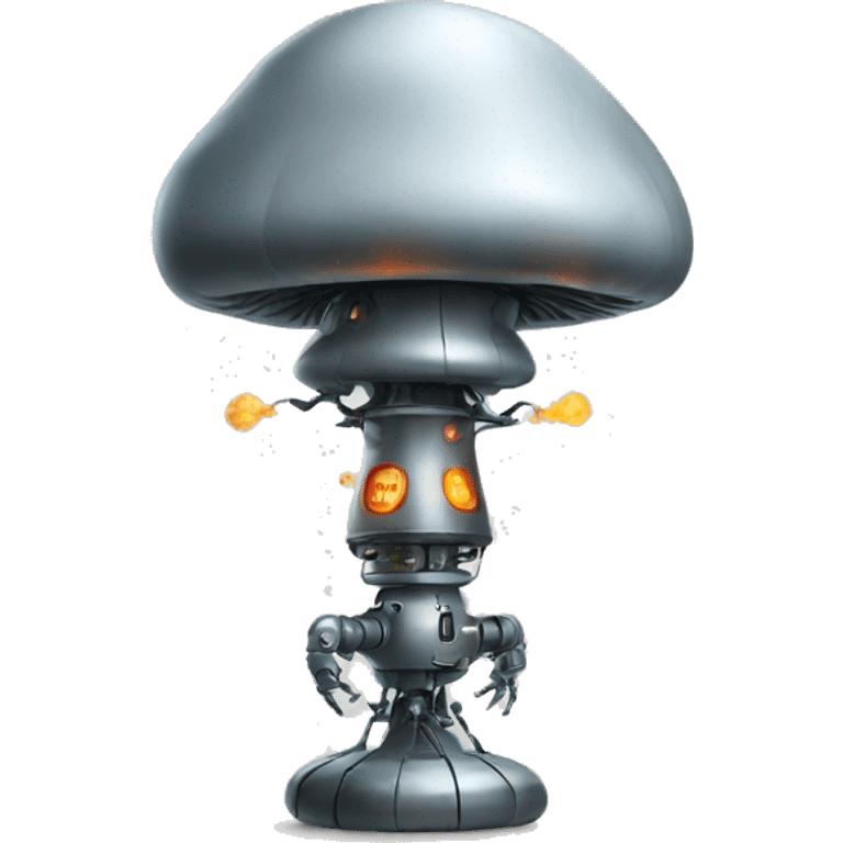 mind blown robot, mushroom cloud emoji