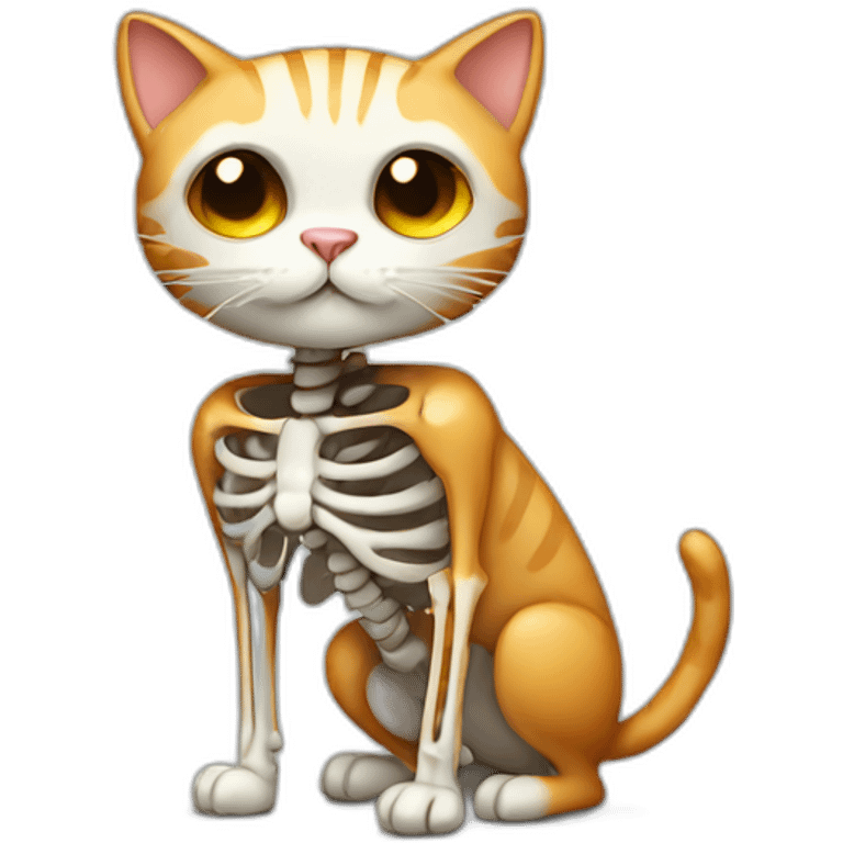 cat with skeleton body emoji