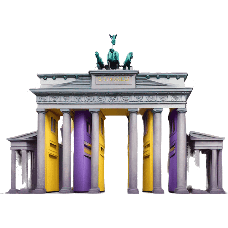 Purple and yellow brandenburg gate emoji