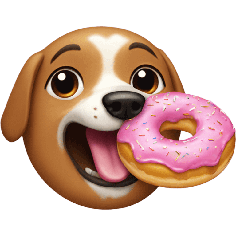 Dog eat a donut emoji