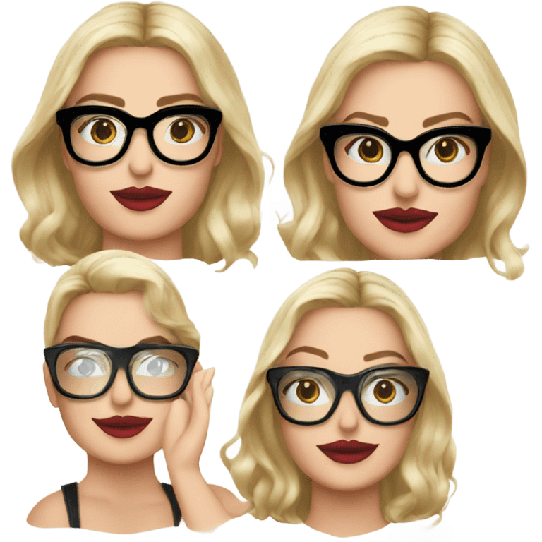 Margot Robbie kiss wearing black glasses  emoji