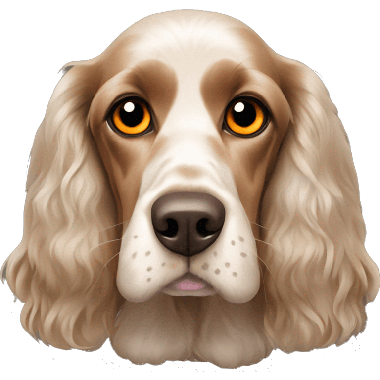 English cocker spaniel with orange eyes emoji