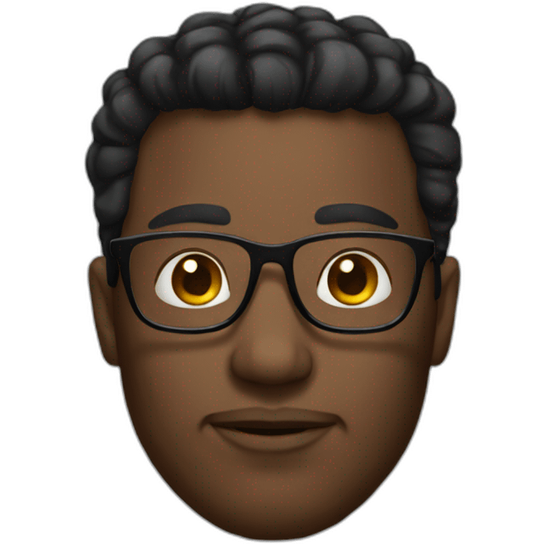 Man with glasses black heir emoji