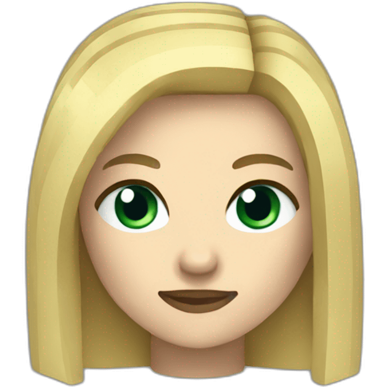 blonde woman Minecraft style emoji