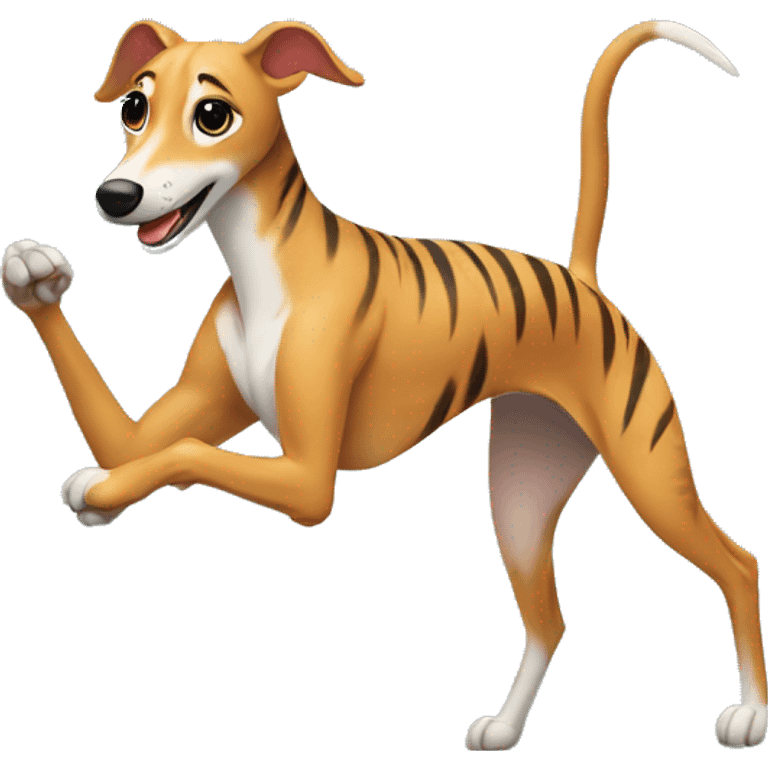 Fawn tiger greyhound dancing emoji