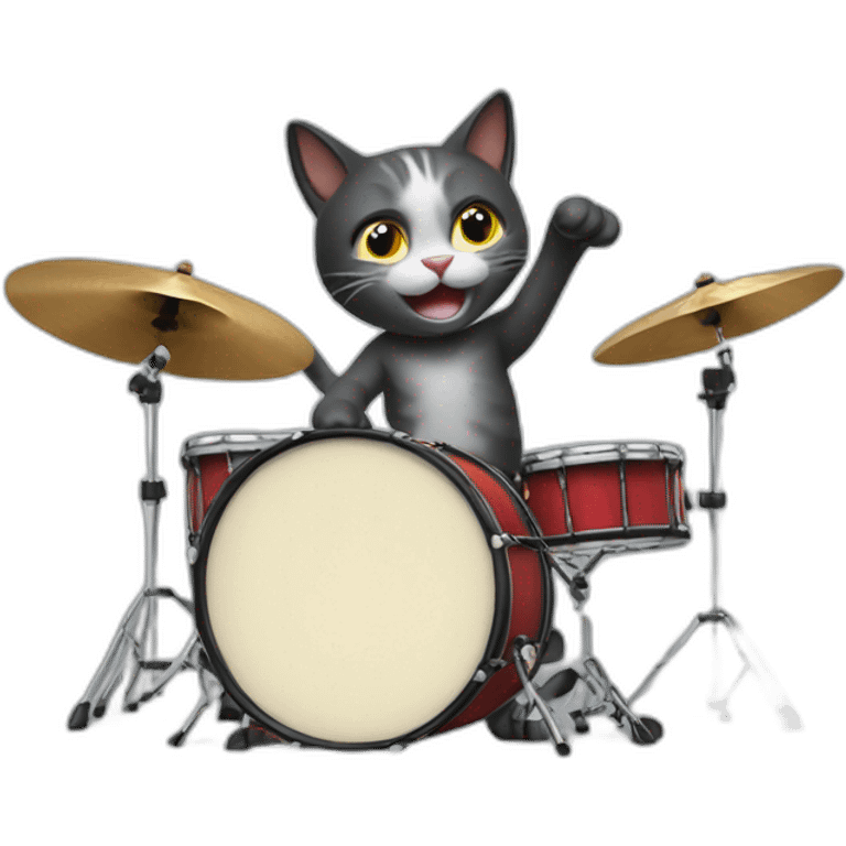 Cat playong drums emoji