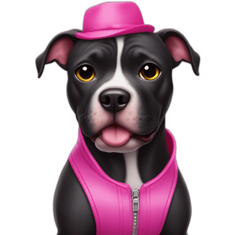 black pitbull in a barbie outfit emoji