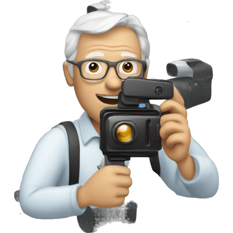 older man filming with an old-school handheld camcorder emoji