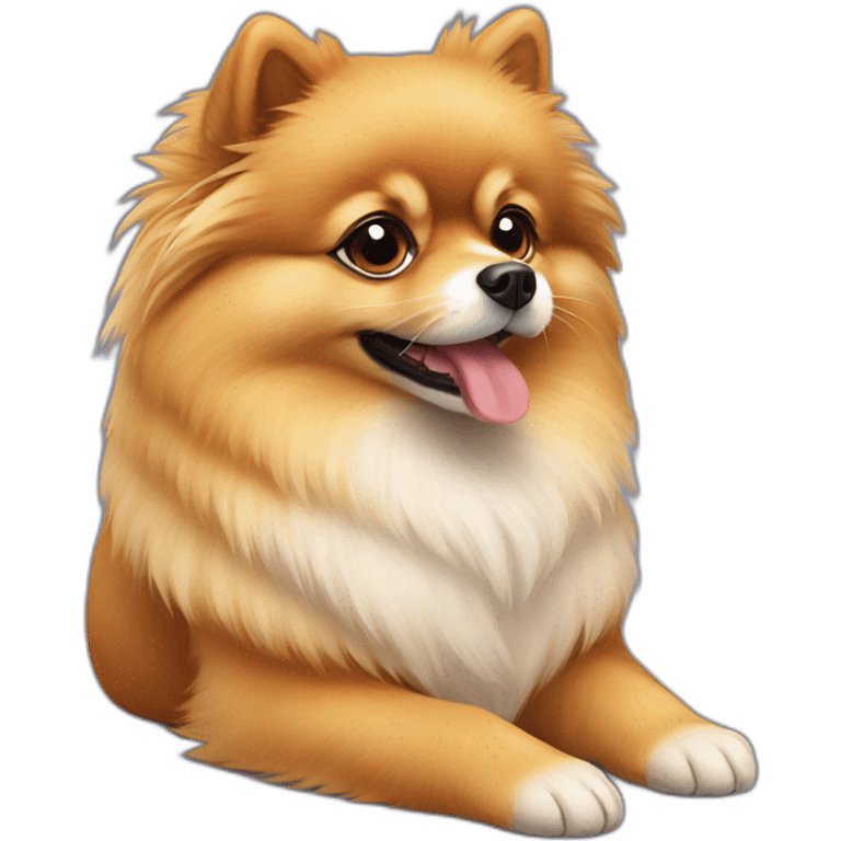 Pomeranian waiting for the owner emoji