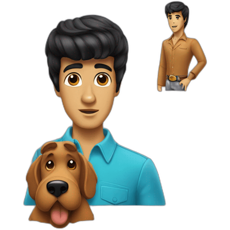 Scooby Doo with Elvis Presley haircut emoji