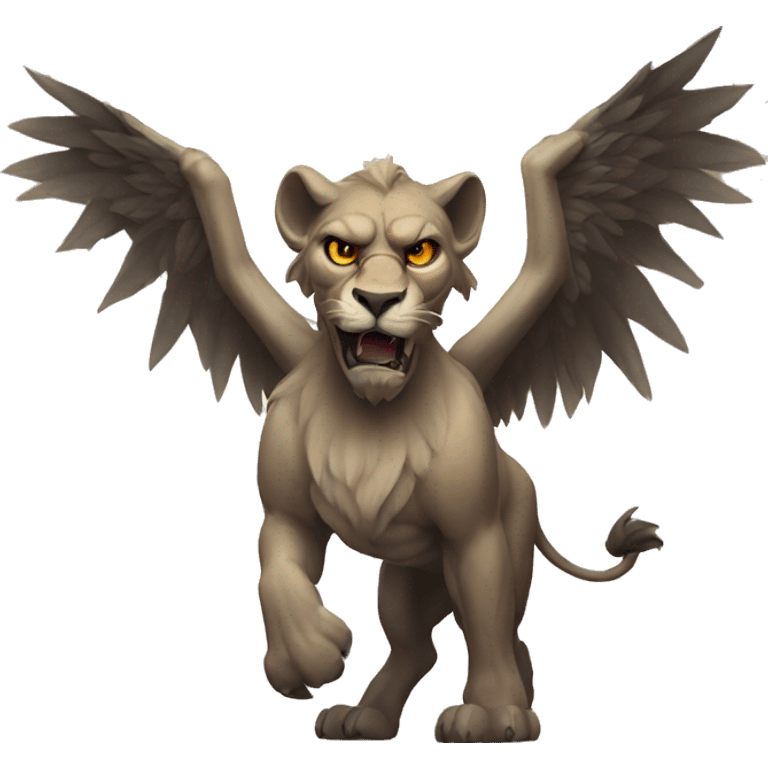 scary winged lion emoji