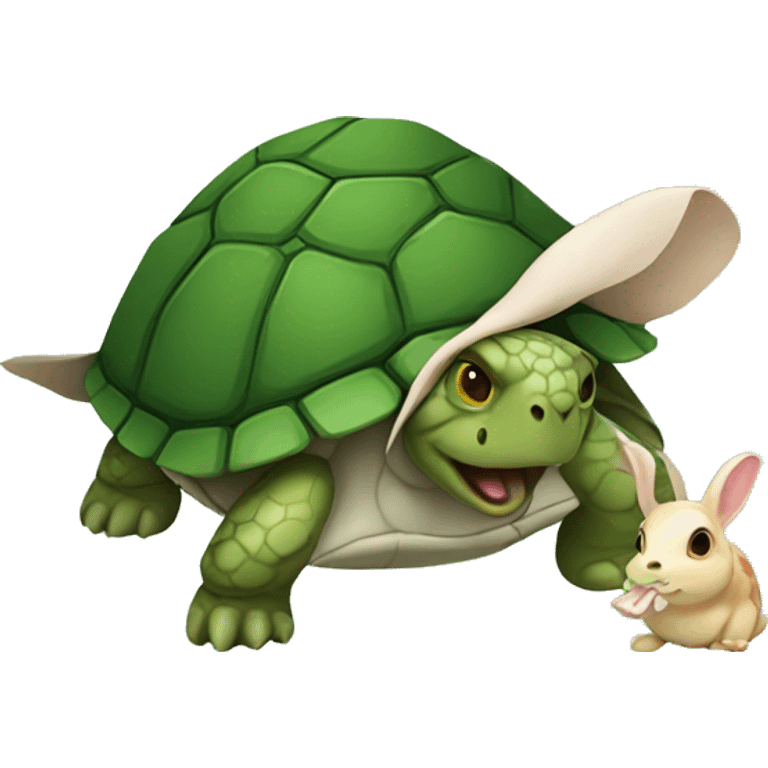 Turtle eating rabbit  emoji