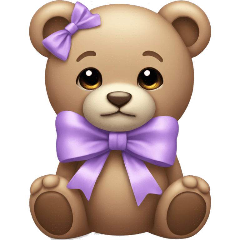 Teddy with lilac bow emoji