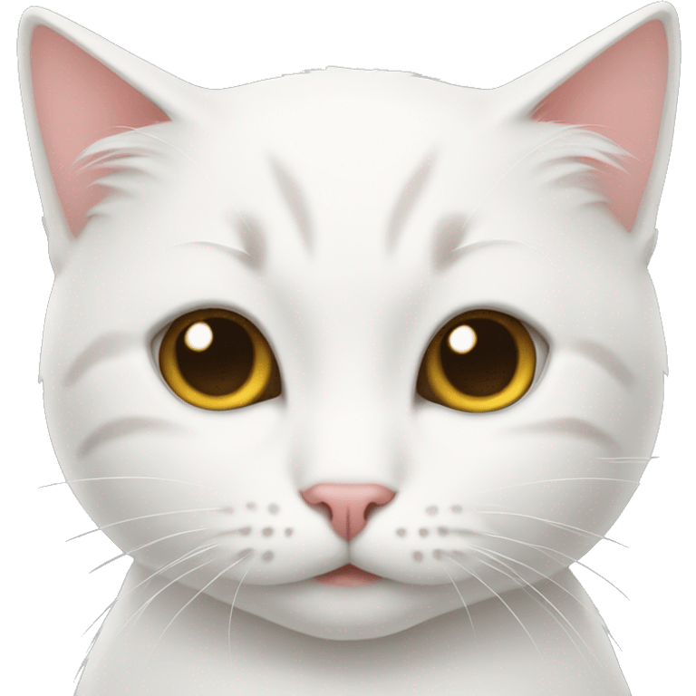 A  white cute cat emoji