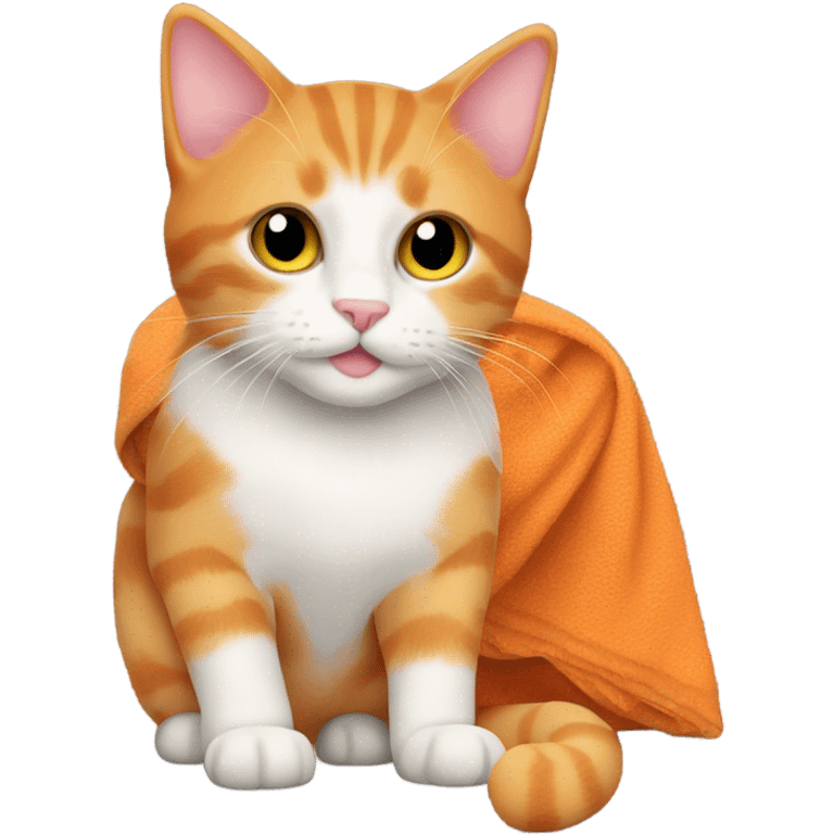 orange cat with link blanket emoji