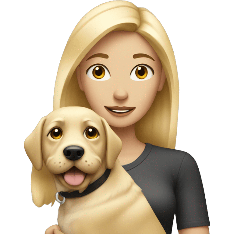 Blonde with a dog emoji