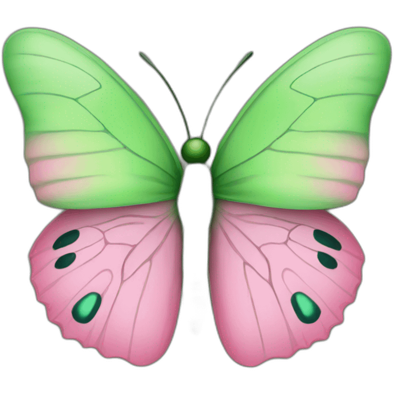 pink and green butterfly emoji