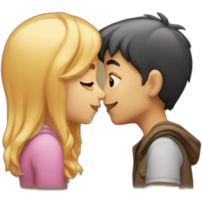 Girl boy kissing emoji