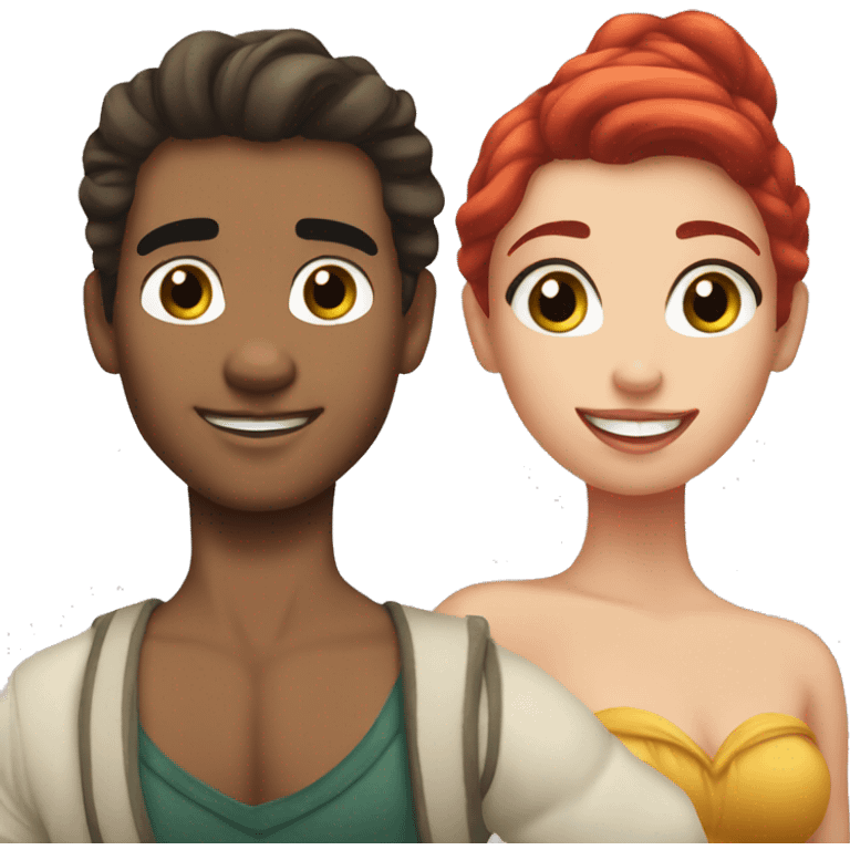 Ariel with Erick but both with light skin  emoji