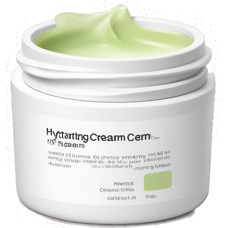 hydrating cream pot with label emoji