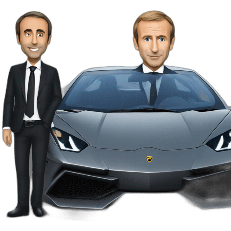 Zemmour et Macron dans une lamborghini emoji