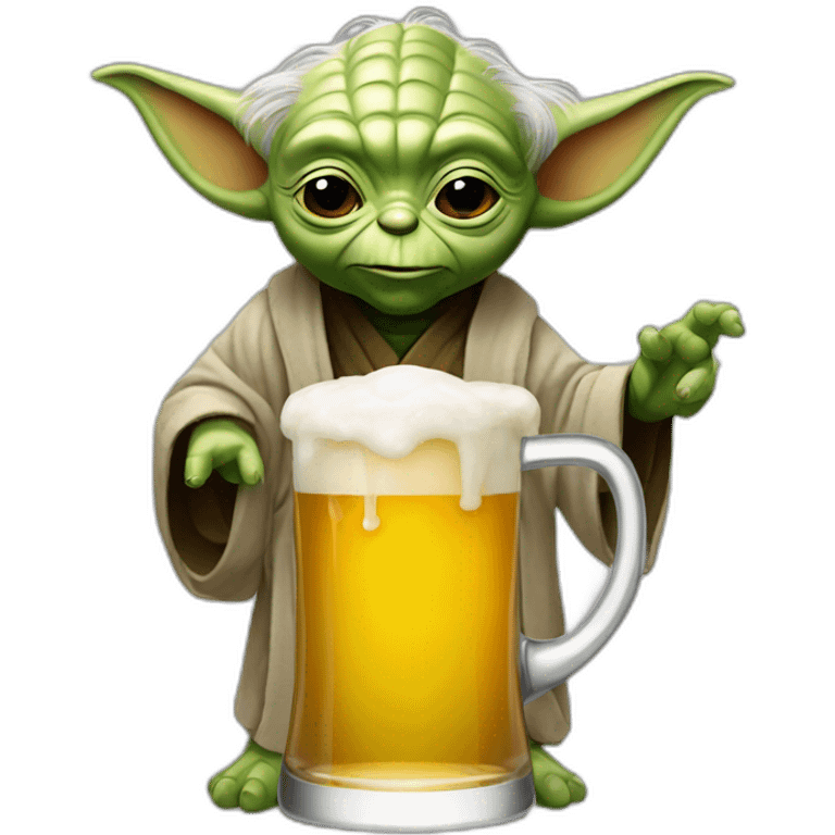 Yoda drink beer emoji