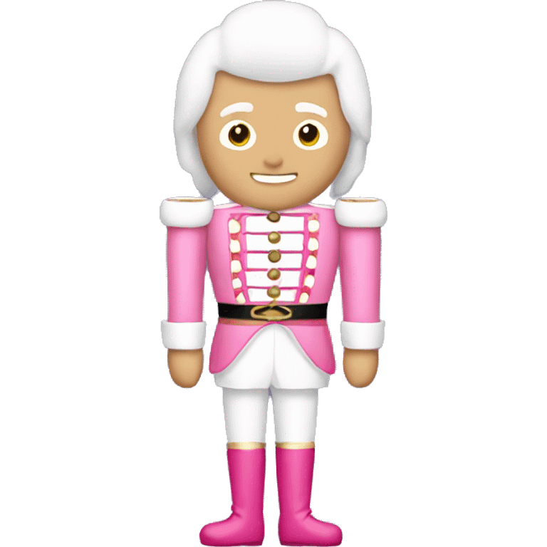 Pink nutcracker with white hair full body emoji