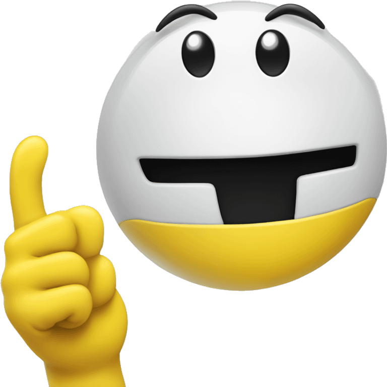 grinning yellow smiley with cartoon eyes. to his side, a white hand glove doing the 'call me' hand emoji