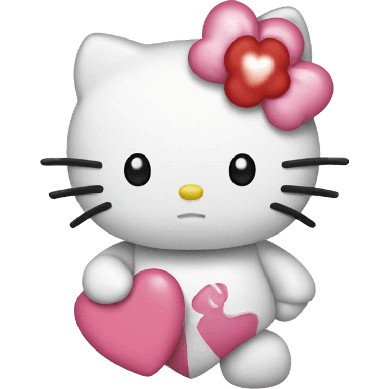 hello kitty with heart emoji