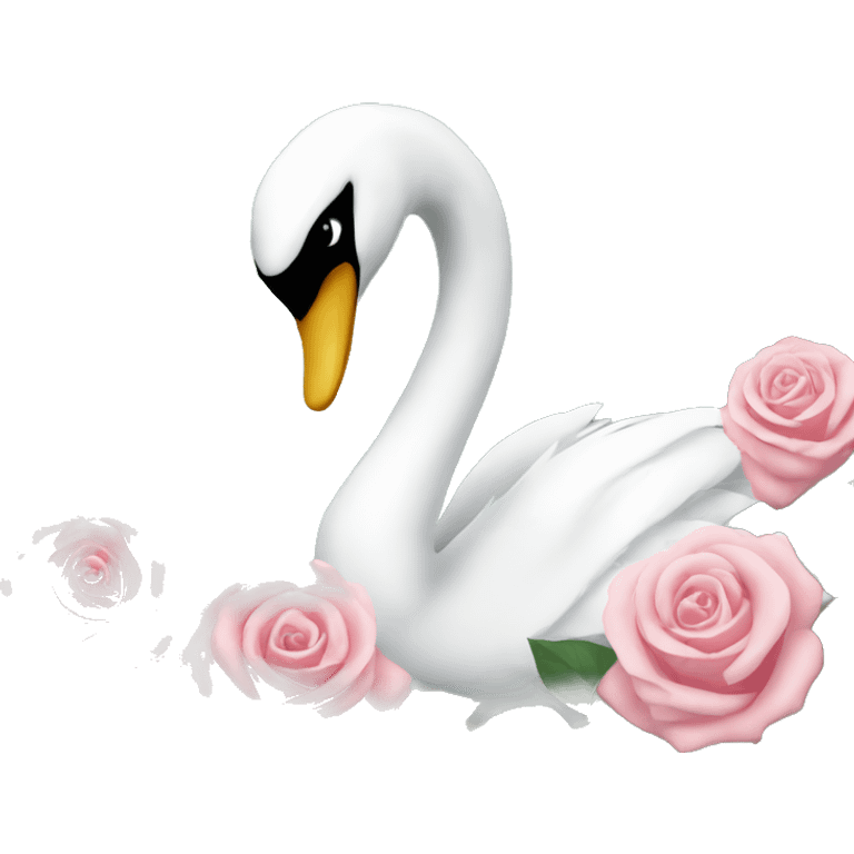 swan with roses emoji